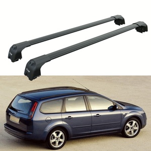 Barres transversales de toit en aluminium noir pour Ford Focus Estate 2005-2011, porte-bagages à fente en T - Product Image 2