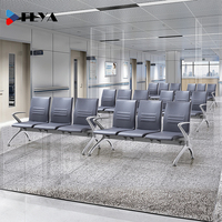 Chaise d'attente en cuir haut de gamme pour clinique, hôpital, aéroport, 3 places, pour passagers, sièges en rangée pour aéroport, sièges en rangée pour espaces publics