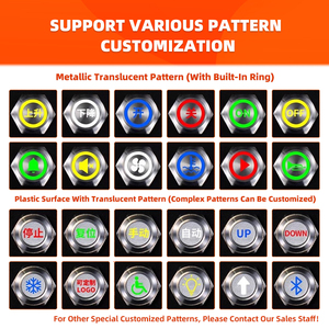 Abei 16/19/22/25/30 mét <span class=keywords><strong>LED</strong></span> thép không gỉ Mini Ngắn siêu mỏng IP66 IP65 không thấm nước momentary kim loại màu vàng đẩy nút Thiết bị chuyển mạch - Product Image 3