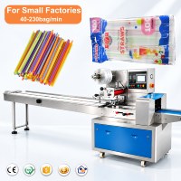 Machine d'emballage automatique de pailles en plastique pour l'emballage de plusieurs pailles
