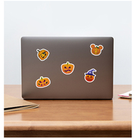 Autocollant en vinyle imperméable pour lampe citrouille d'Halloween, décoration de fête pour voiture, téléphone portable, tasse à eau