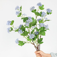 Buket Bunga Hydrangea Sutra 1 Tangkai untuk Dekorasi Pernikahan Gaya Inggris, Dekorasi Meja Rumah, Snowball Grosir