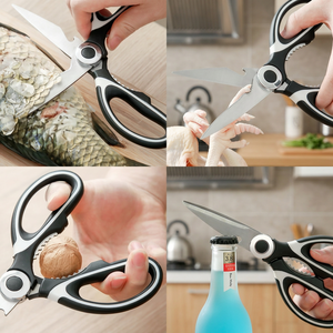 Ciseaux de cuisine multifonctionnels Mucit Home en acier inoxydable ultra-affûtés, robustes, écologiques, pour poisson, viande, légumes, 7 pouces - Product Image 3