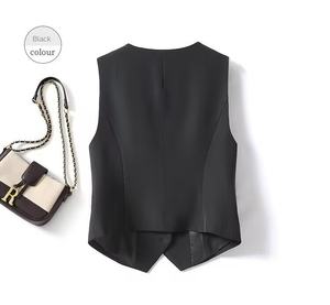 Femmes 2024 printemps et automne Slim-Fit <span class=keywords><strong>gilet</strong></span> nouveau décontracté bleu <span class=keywords><strong>court</strong></span> <span class=keywords><strong>gilet</strong></span> <span class=keywords><strong>petit</strong></span> costume <span class=keywords><strong>gilet</strong></span> pour vêtements d'extérieur - Product Image 5