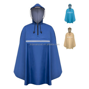 Logo personnalisé vêtements de pluie avec capuche avec fenêtre de vision hommes femmes <span class=keywords><strong>vélo</strong></span> <span class=keywords><strong>cape</strong></span> de pluie avec bandes réfléchissantes poncho de pluie pour <span class=keywords><strong>vélo</strong></span> - Product Image 1