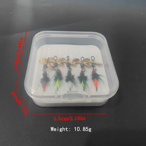 Ensemble de 5 leurres bioniques, micro-objets, hélice, paillettes, moustique poison, bouche de cheval, bande blanche, fond en métal, fabriqué en plomb - Product Image 2