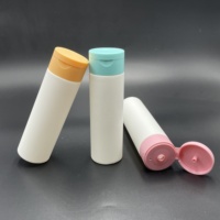 Bouteille de lotion en plastique PE 150ML avec bouchon supérieur à rabat Gel douche Crème pour le corps Conteneur Bouteille Emballage cosmétique