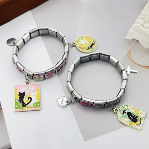 จี้แมวทาโรต์เคลือบเงา ขนาด 9 มม. สำหรับใส่กับสร้อยข้อมือสไตล์อิตาลี น่ารัก สีดำ ดีไซน์ทันสมัย จี้แบบโมดูลาร์ สำหรับทำเครื่องประดับ เป็นของขวัญ - Product Image 3