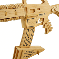 Produk Terlaris 2025 Model Senjata Militer Simulasi Mainan Edukasi Buatan Tangan Puzzle Kayu 3D