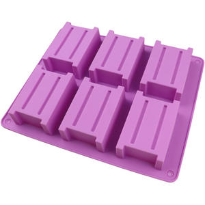 Early Riser <span class=keywords><strong>6</strong></span> cavidades moldes de jabón de silicona líneas verticales molde de jabón molde para hornear pastel <span class=keywords><strong>Pan</strong></span> galleta molde de Chocolate - Product Image 5