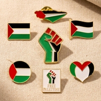 Porte-clés en métal étanche avec boucle drapeau national Palestine, style squelette en alliage de zinc, imprimé en relief, vente en gros