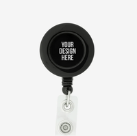 Porte-badge rétractable rond avec cordon extensible, enrouleur de carte d'identité de sécurité pour le travail de bureau, les salons professionnels, les cadeaux promotionnels, logo personnalisé