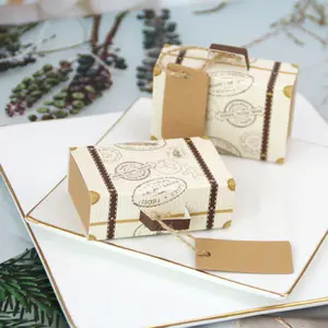 Винтажная портативная мини-коробка для чемоданов, коробки для подарков на свадьбу, день рождения, маленькая коробка из крафт-бумаги для упаковки конфет