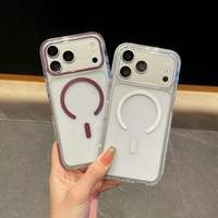 Coque de téléphone transparente magnétique en TPU+PC+TPE avec fonction de charge sans fil, vente en gros, pour iPhone 18 Pro Max 17 16 15 14 13
