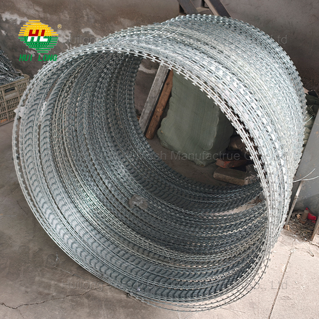 Concertina Barbed Razor Wire Iron Wire 300-500m Coil Length 14#X16# Swg Diamond Galvanized Cross Razor