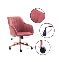 Chaise de bureau à domicile chaise de bureau d'ordinateur fauteuil velours avec socle en or rose nordique or chaise de bureau royale directeur exécutif