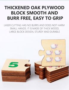 Rompecabezas de Números de Madera Inspirados en Montessori, Juegos de Matemáticas Autocorrectivos para Niños de Jardín de Infancia, Juguete Educativo - Product Image 3