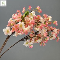 Bunga Sakura Sutra Buatan 104cm Grosir, Cabang Besar Warna Putih Muda Pink untuk Dekorasi Pernikahan dan Meja Rumah