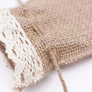 Cadeau en coton et lin recyclé en gros avec cordon en chanvre, design pliable élégant pour le rangement quotidien - Product Image 6