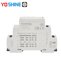 Relais miniature Yoshine AC/DC24-240VAC 10A/16A DPDT avec mémoire, étanche, rail DIN