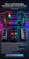 TISHRIC RGB Mini Keyboard 3/6 Keys 1 Knob Full Key Custom Macro Keypad USB DIY Mechanical Keyboard Hot Swap for Game Photoshop