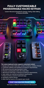 TISHRIC RGB Mini <strong>Keyboard</strong> 3/6 <strong>Keys</strong> 1 Knob Full <strong>Key</strong> <strong>Custom</strong> Macro Keypad USB DIY Mechanical <strong>Keyboard</strong> Hot Swap for Game Photoshop - Product Image 6