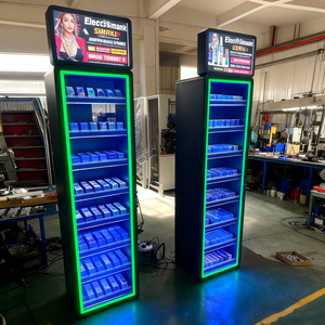 European Smokeless Tobacco Display Rack Metal <strong>Cigarette</strong> <strong>Shelf</strong> with Transparent Remote Control Door and Screen - Product Image 2