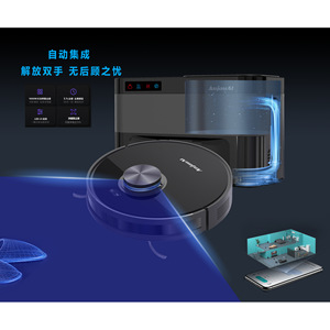 AnjiuAI Robot Vacuum Cleaner 1-2L Automatic Dust Collection <b>Round</b> Mop Sweeping Suction Machine Household Use - Product Image 1