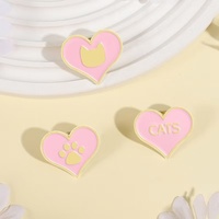 Mignon Rose Coeur Animal pour Amour Émail Broche Broche "Adopt Don't Shop" Broche pour Vestes Sacs Métal Artisanat