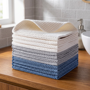 Solid Color Woven <b>Microfiber</b> Square Kitchen <b>Towels</b> Yarn-Dyed Quick-Dry Hand Wash Machine Washable for Home Use - Product Image 1