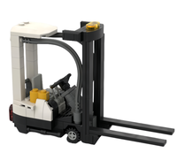 Modèle de chariot élévateur en blocs de construction personnalisés, kit de briques d'ingénierie pour véhicule de construction DIY, jouet éducatif, souvenir en gros pour garçon