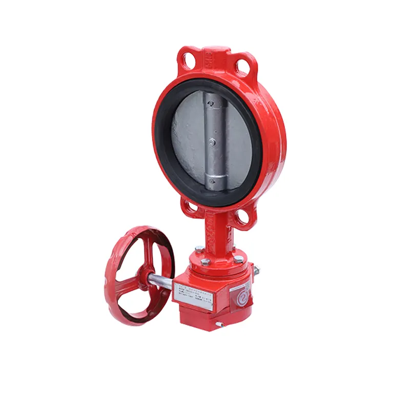 wafer fire fighting butterfly valve high quality worm gear signal butterfly valve customized for sale