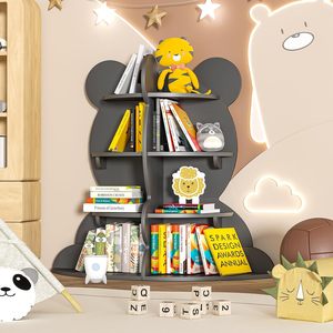 202501 enfants étagère ours enfant en bas âge <span class=keywords><strong>livre</strong></span> support 4 niveaux bébé enfant bibliothèque jouet organisateur <span class=keywords><strong>livre</strong></span> stockage bois <span class=keywords><strong>présentoir</strong></span> étagère - Product Image 6