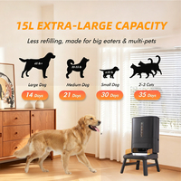 Distributeur automatique de nourriture pour chien intelligent OEM 15L pour chien de grande taille, caméra HD 1080P, application Tuya, conversation bidirectionnelle, enregistrement vocal, distributeur automatique de nourriture pour animaux de compagnie de grande taille