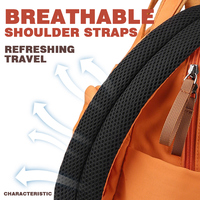 Mochila Moderna para Portátil, de Nailon, con Bloques de Color en Tonos Neutros, Ecológica, con Múltiples Bolsillos, para Viajes de Negocios, con Solapa Frontal Suave y Portátil