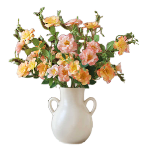 ดอกกุหลาบจีนขนาดเล็กทำจากผ้าไหมเทียม ก้านเดี่ยว สำหรับตกแต่งบ้าน งานแต่งงาน โต๊ะ แจกัน สำนักงาน <span class=keywords><strong>ร้าน</strong></span>กาแฟ - Product Image 1