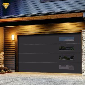 Porte de <span class=keywords><strong>garage</strong></span> isolée automatique moderne en acier galvanisé à l'aspect bois et finition grain de bois <span class=keywords><strong>authentique</strong></span> - Product Image 3