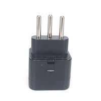 Adaptor Perjalanan Universal 10A 2 Stopkontak Tipe-J Konektor 110-250V Grounding CE untuk Hitam Putih ABS+Tembaga