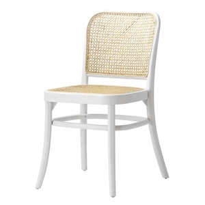 Sedia da pranzo KVJ-8200 moderna in legno di olmo con seduta e schienale in rattan, sedia <span class=keywords><strong>Huffman</strong></span> in legno massello per eventi. - Product Image 6