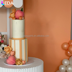 LEDA Children Party Entrance <b>Decoration</b> Acrylic Backdrop Orange Background Wall with Hanging <b>Balloons</b> - Product Image 4