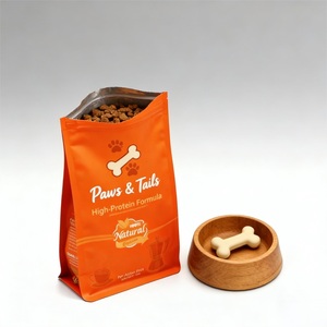 Flat Bottom Pouch Matte Resealable Zipper Bag with Print Flat Bottom Pouch for <strong>Junior</strong> <strong>Dog</strong> <strong>Food</strong> - Product Image 1