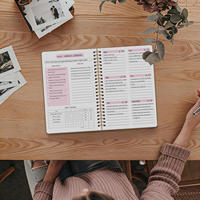 Carnet à spirales avec couverture en PP mat couleur macaron, agenda hebdomadaire, mémo quotidien, agenda, journal pour le bureau, les affaires et l'écriture