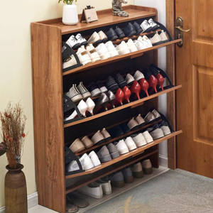 <span class=keywords><strong>Zapatero</strong></span> de Madera Sencillo con Puerta Estrecha para <span class=keywords><strong>Entrada</strong></span>, Almacenamiento en el Hogar, Estante de Pared para Zapatos - Product Image 1