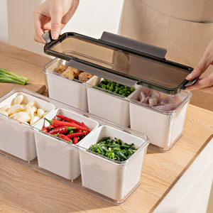Kitchen <b>Ginger</b> Garlic Storage Box Refrigerator Multi-grid <b>Fresh</b> Keeping Box Seasoning Organizer - Product Image 1