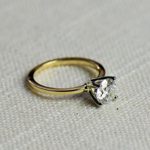 Cincin Solitaire Berlian Dua Warna MaiYi 14k 18k Emas Padat atau <span class=keywords><strong>Platinum</strong></span> Cincin Berlian Buatan Laboratorium - Product Image 2