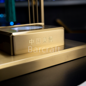 Portabottiglie glorificatore in acciaio inossidabile personalizzato stile cinese espositore a LED per degustazione di liquori per feste presentatore di bottiglie di vino - Product Image 4