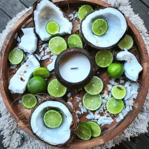 Velas de Cera de Soja en Recipientes de Cáscara de Coco Natural con Mecha de Madera para Bares, Festividades, Diwali, Ramadán, Día del Padre - Product Image 5