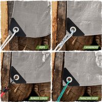 Bâche imperméable robuste 8 x 10 pieds, épaisseur 10 mil, housses de protection pour meubles d'extérieur, bâche isolante en plastique pour le camping
