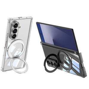 Custodia Nera Trasparente con Pellicola per Samsung Z Fold 7, Supporto Magnetico Girevole, Anello Ultra-sottile, Anti-caduta - Product Image 6