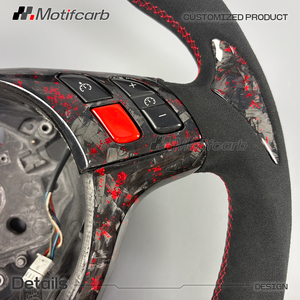 Volante Deportivo Personalizado de Fibra de Carbono Forjado Rojo con LED para BMW E46 E39 M3 Coupé M5 325i Touring 330Ci Convertible 2001-2006 - Product Image 4